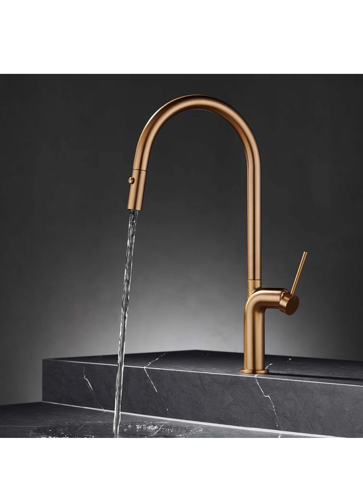 AvaMalis 2 ways sprayers  kitchen faucet brass gun gray flexible pull out kitchen bar sink faucet pull down sprayer