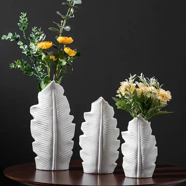 White Ceramic Vase set 3pcs