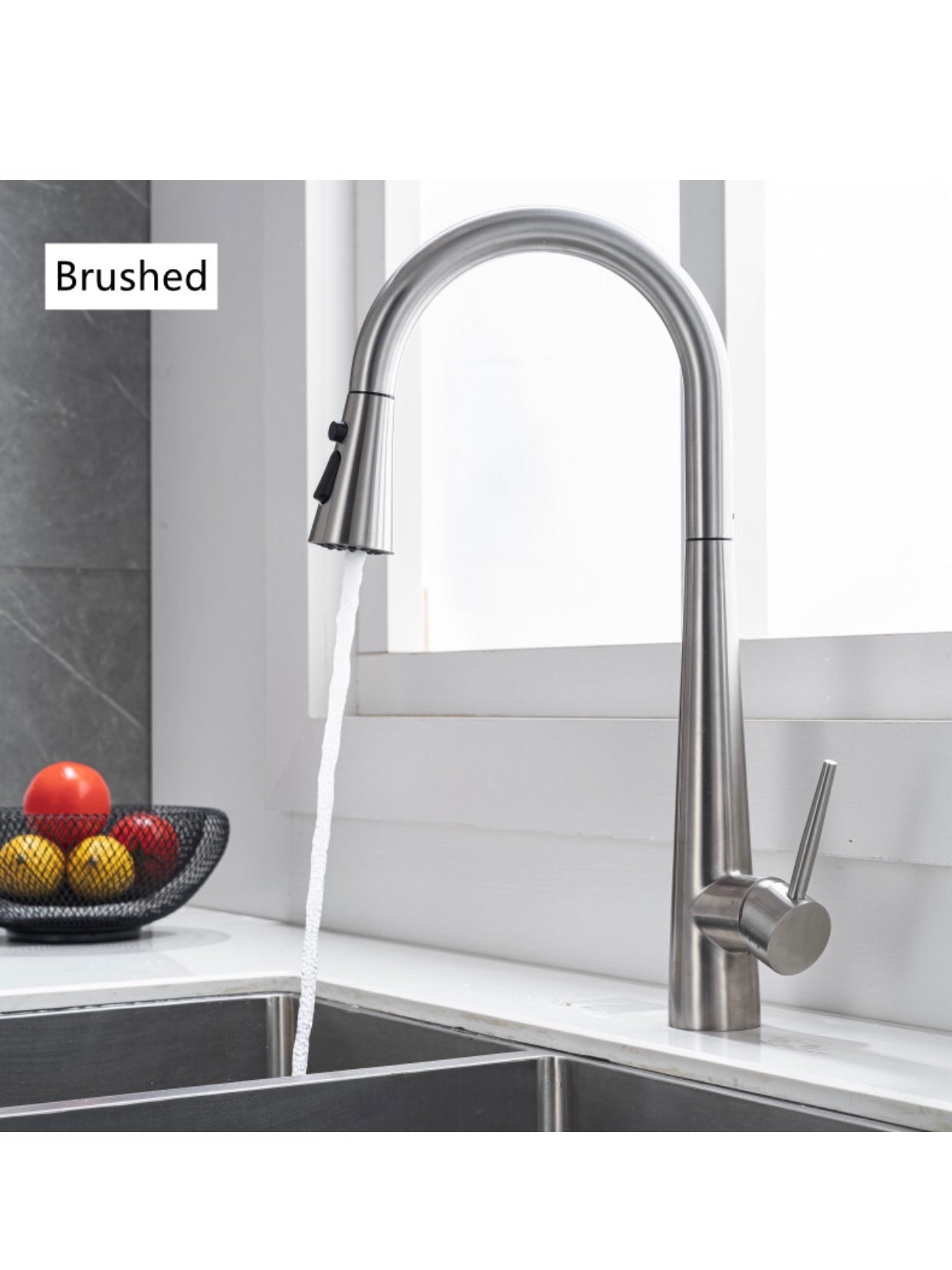 A|M Aquae kitchen faucet 304 stainless steel pull down pull out mixer sink with spray