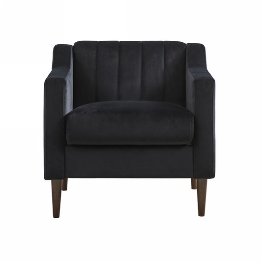 Modern velvet fabric single person sofa side chair with solid wood legs, used in bedroom, living room and office.