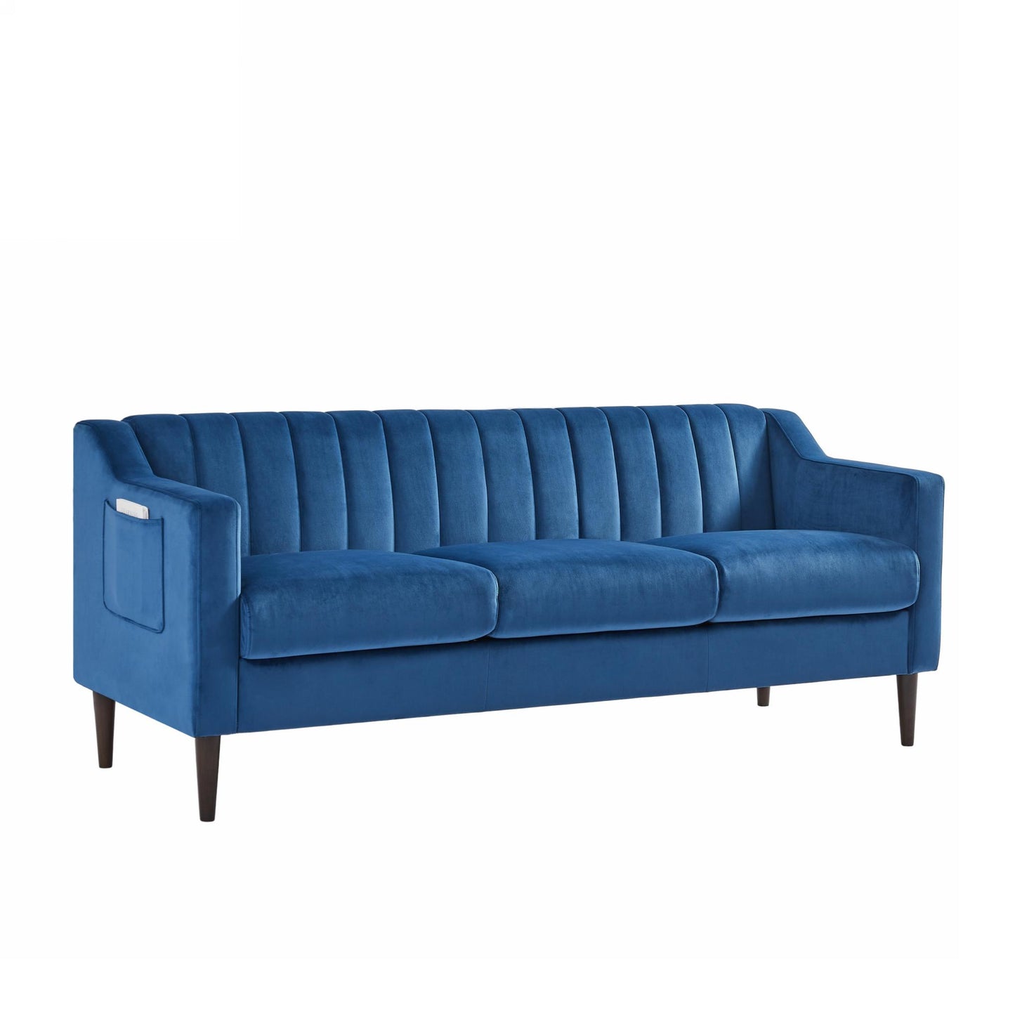 Modern Chesterfield sofa couch, Comfortable Upholstered sofa with Velvet Fabric and Wooden Frame and Wood Legs for Living Room/Bed Room/Office  -