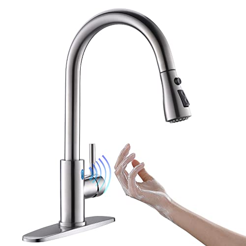 A|M Aquae Black Kitchen Faucets with Pull Down Sprayer Kitchen Sink Faucet with Pull Out Sprayer Single Hole Deck Mount Single Handle Stainless Steel Grifos De Cocina 866068R