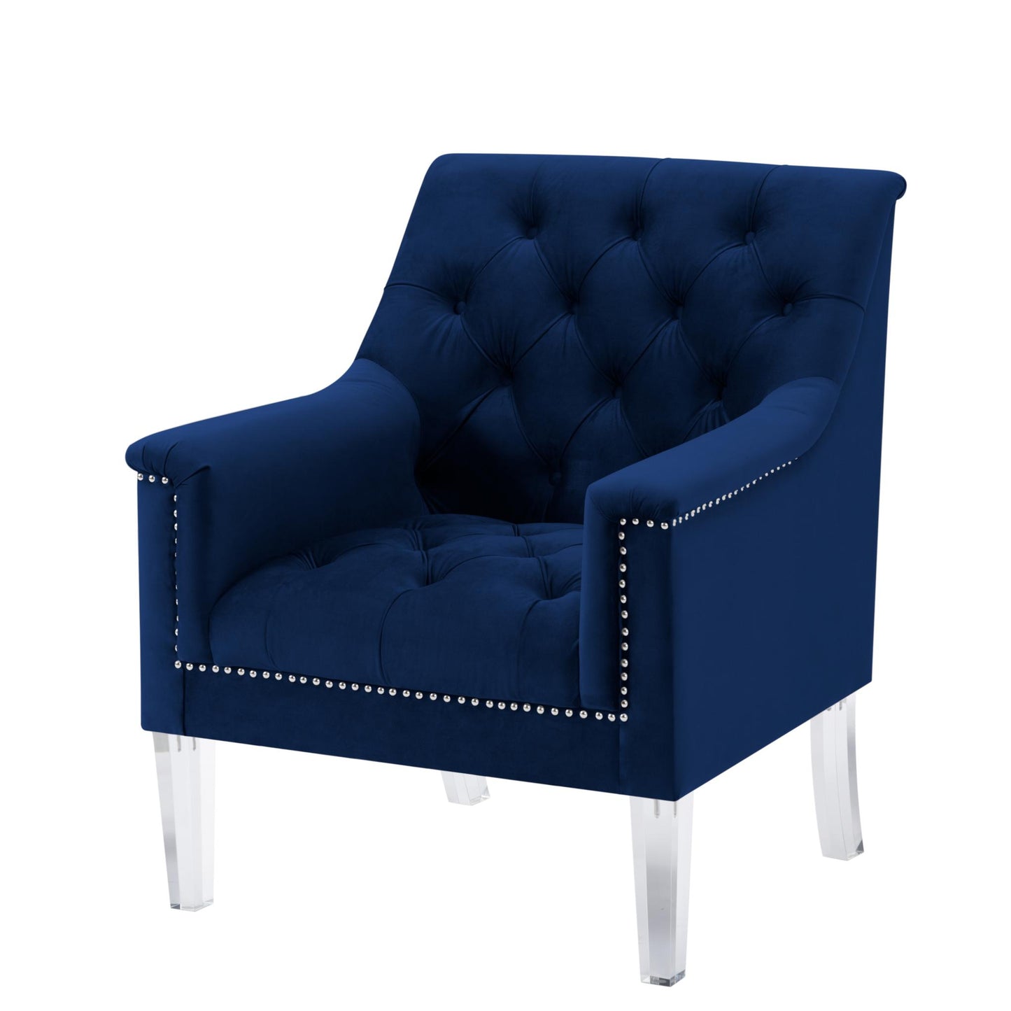 Living Room CHAIR Navy Blue Velvet