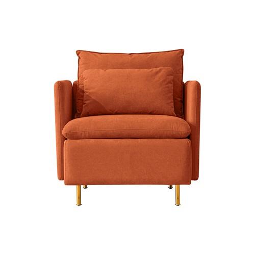 Modern fabric accent armchair,upholstered single sofa chair,Orange  Cotton Linen-30.7''