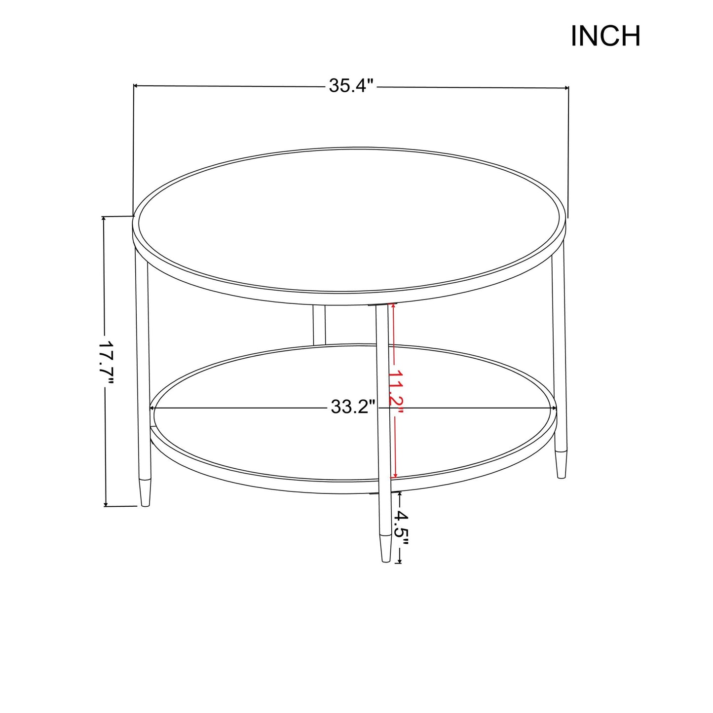 35.4” Round Coffee Table