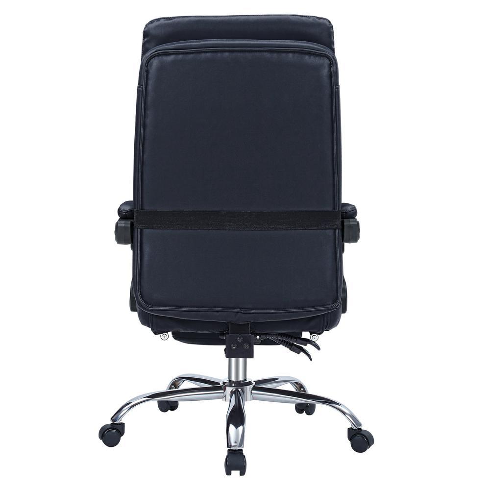 High quality black Faux leather office chair With Footrest Receliner Swivel