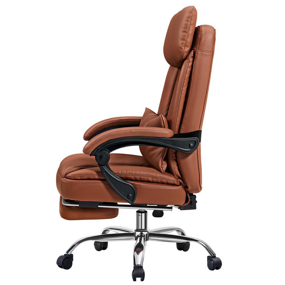 High quality black Faux leather office chair With Footrest Receliner Swivel