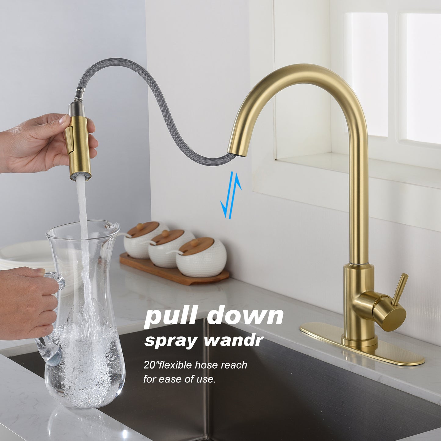 AvaMalis A|M Aquae Touch Kitchen Faucet with Pull Down Sprayer