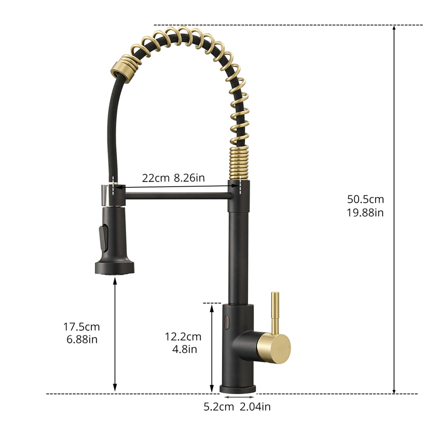 Single-Handle Touchless Sensor Gooseneck Pull-Down Sprayer Kitchen Faucet